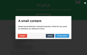 Tingle.js: Modal windows